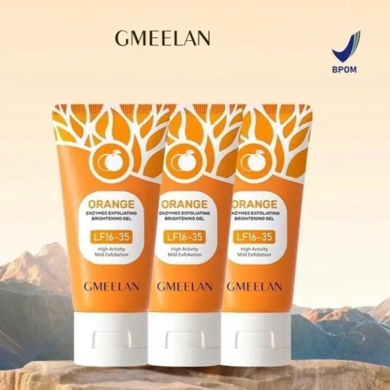GMEELAN BPOM Set 3PCS ORI Orange Exfoliating Whitening Gel untuk Wajah dan Tubuh - Scrub