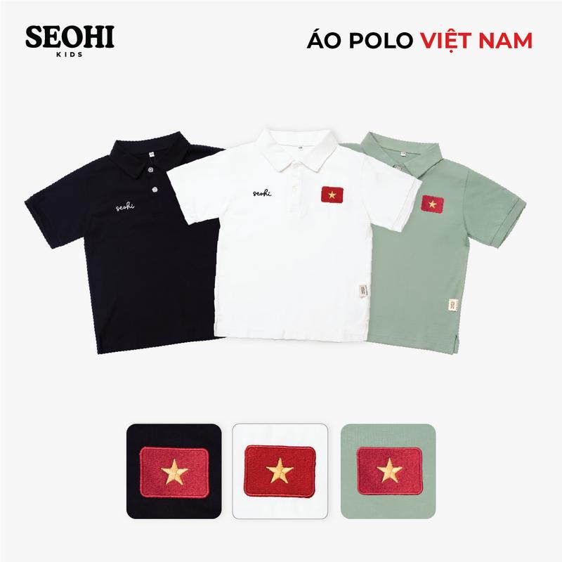 Áo Polo hè Việt Nam SEOHI dành cho trẻ em chất liệu cotton đủ size 13-36kg (mã SAVN2501)