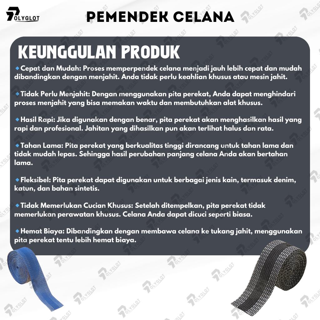 LEM JEANS 1M PEMENDEK CELANA JEANS TANPA JAHIT UKURAN 100CM Katun Kain LEM JEANS 1M PEMENDEK CELANA JEANS TANPA JAHIT UKURAN 100CM Katun Kain