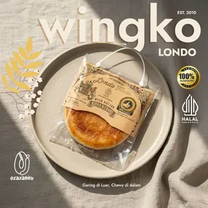 Wingko Londo Original Kue Kering Premium Kediri Gula Lezat Food Camilan Ringan Lezat Kue Kelapa Ketan Garing di Luar Chewy di Dalam