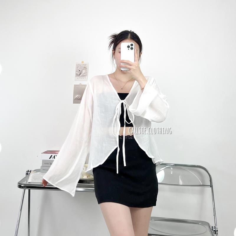 [ callsie ] - MIA OUTER ( atasan wanita / cardigan transparan wanita / luaran / outer lengan panjang / longsleeve outer / longsleeve cardigan / summer outer / beach outer ) 2