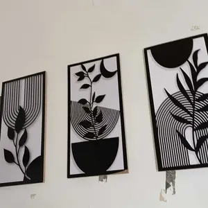 HIASAN DINDING DAUN BUNGA MODERN MONOCHROME 15X30CM WALLDECOR AESTHETIC PAJANGAN DEKORASI RUMAH