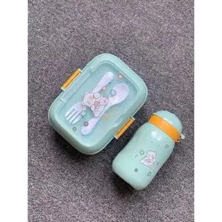 LUNCH BOX SANRIO KOTAK MAKAN PLUS BOTOL / TEMPAT BEKAL ANAK PAUD / TK Bento Kitchenware Set 7