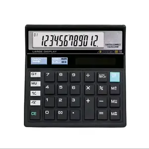 GM-512 Kakulator Besar Hitam 12 Angka Kalkulator Alat Hitung Gmax Layar Digital 2 Power Calculator