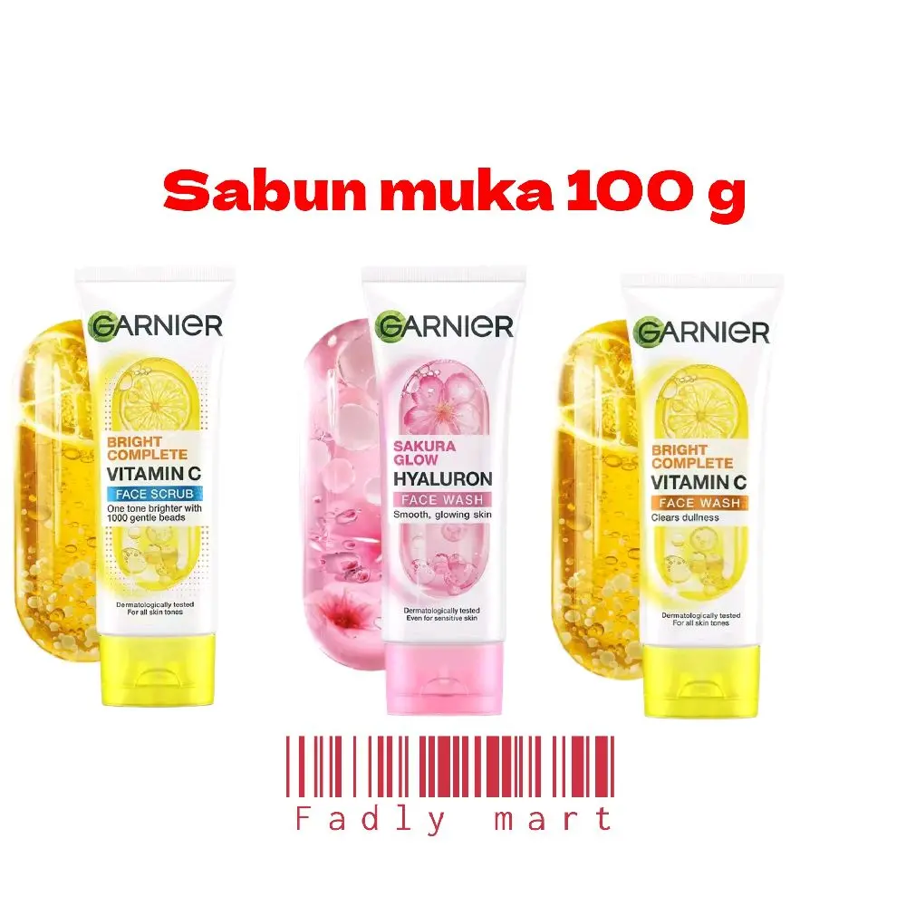 garnier Sabun Muka Facial Wash 100 ml - Pembersih Wajah - Mandi, Soap Mencerahkan