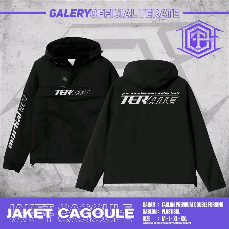 Jaket Cougle PSHT Terbaru dengan Resleting - Distro, Full Print, Free Stiker, Size M-L-XL-XXL - Parasut Wanita Waterproof Oversize Casual Hitam Panjang Nyaman Tebal Bomber 0