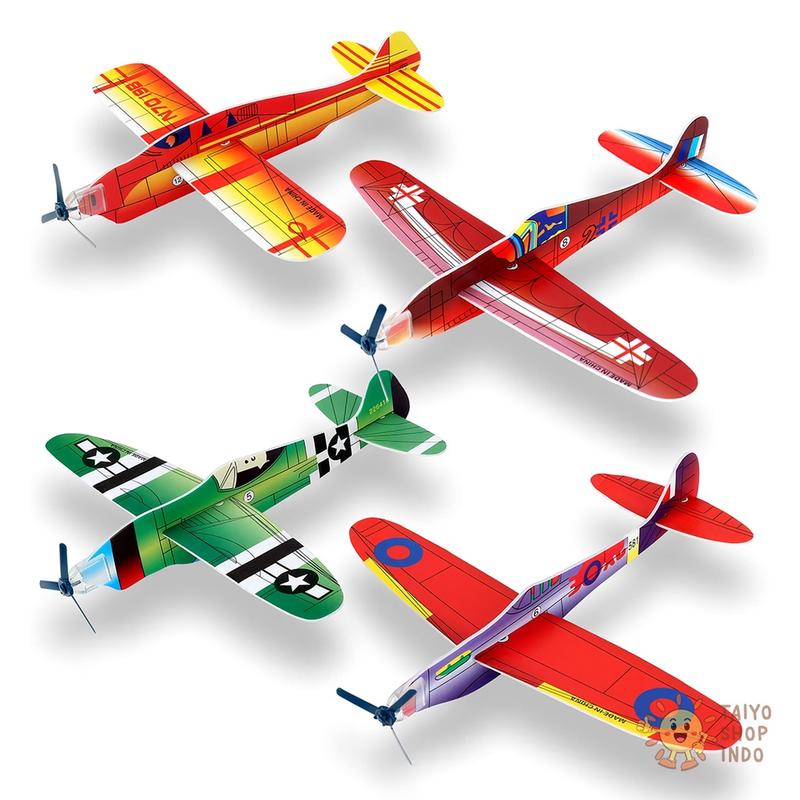 TAIYO Mainan Anak Jadul Pesawat Gabus Busa Flying Gliders Styrofoam Plane 4