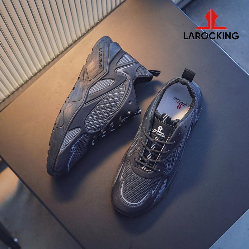 Promo Larocking - Vetro Hitam Polos | Sepatu Sneakers Running Gym Shoes 1