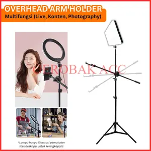 ZMP70 Overhead Tripod Armstand Phone Holder Stick Multifungsi Fotografi Kamera Live Streaming Konten Kreator Photo Studio Gerobak ACC stainless-steel garansi produsen aksesoris selfie