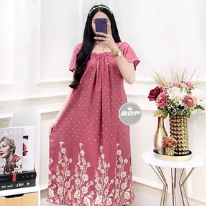 DASTER ELSA RAYON ADEM KARET DIBAGIAN DEPAN BUMIL  Bunga Cantik Nyaman Santai Gaun Wanita Panjang Motif Busui Katun Dress Batik baju tidur dan baju santai wanita home pembentuk bahan Kain