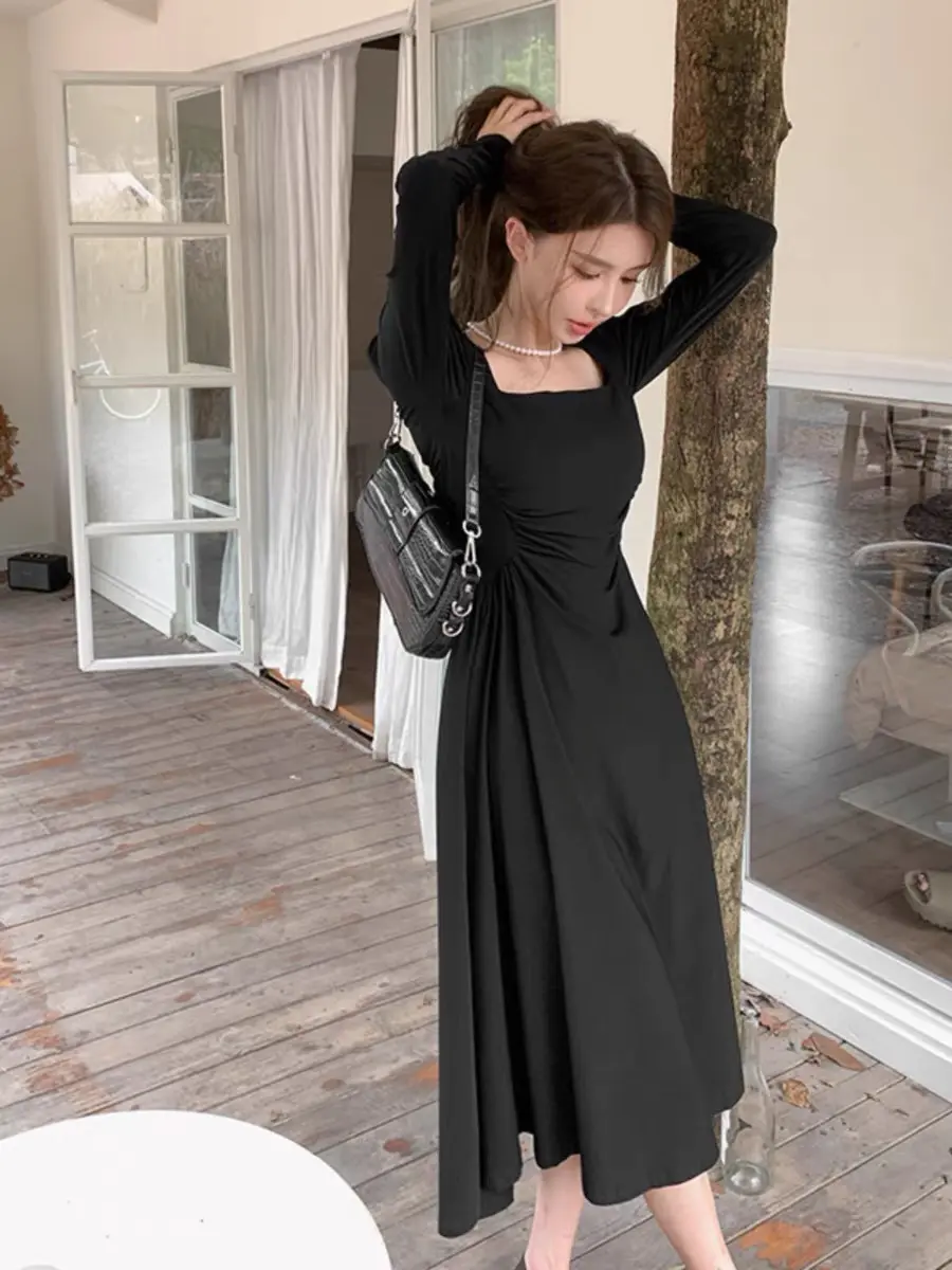 korean fitted dress Generic Women's Slim Dress Party Printed French Korean Style Mini Dress,  Small, Pnnrk at Amazon Women's Clothing store
