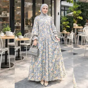 NOORA DRESS By ZIYA ~ Gamis Rayon Premium  Manset Kancing Muslim