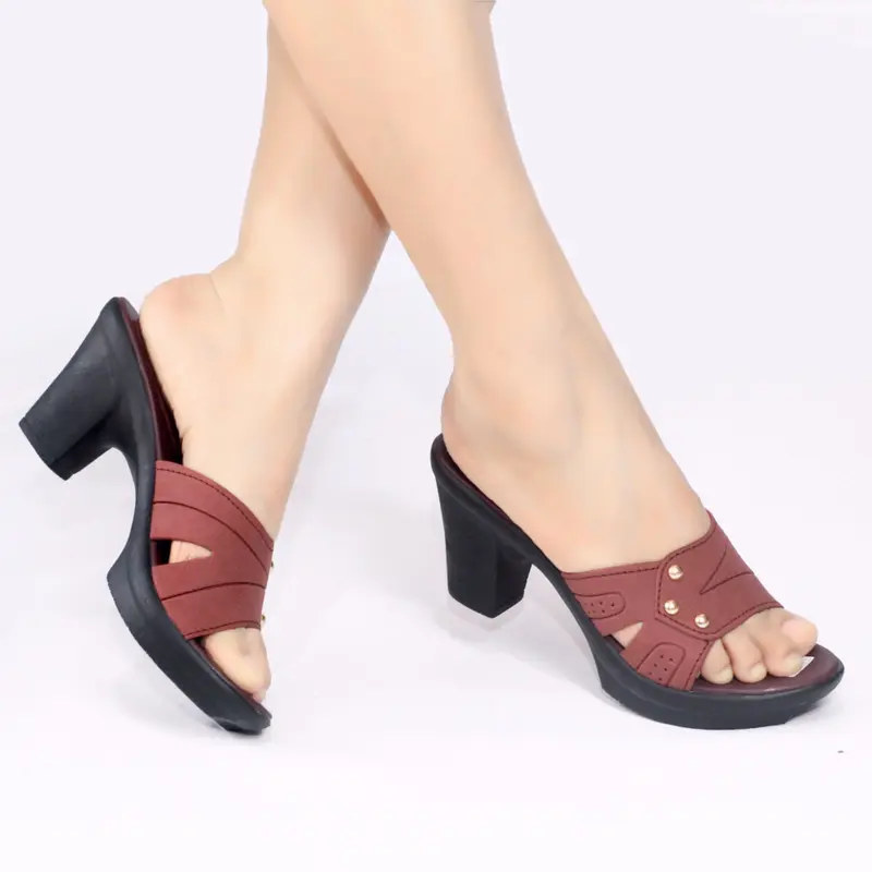 Sandal wanita wedges sendal cewek selop slop tinggi kondangan kekinian terbaru murah ibu terlaris HPK03 2