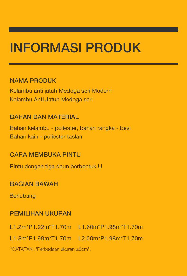 Product Introduction of Kelambu Medoga PDD Anti Jatuh Anti Nyamuk Jaring Tahan Lama Tebal Kelambu Kasur Anak Dewasa Jumbo 19