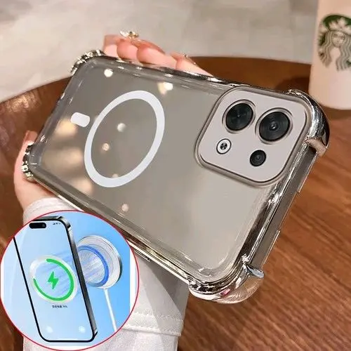 Case Casing For Oppo RENO 13 13F 4G 5G MAGSAFE TPU CLEAR KORI Magnetic Wireless Transparan Softcase Silicone. 0