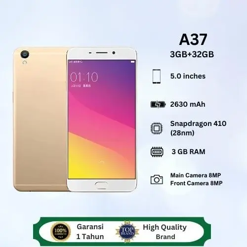 A37 HP Murah Cuci Gudang RAM 3/32GB Smartphone inci Layar 2630mAh Android Handphone GOLD【3+32GB】