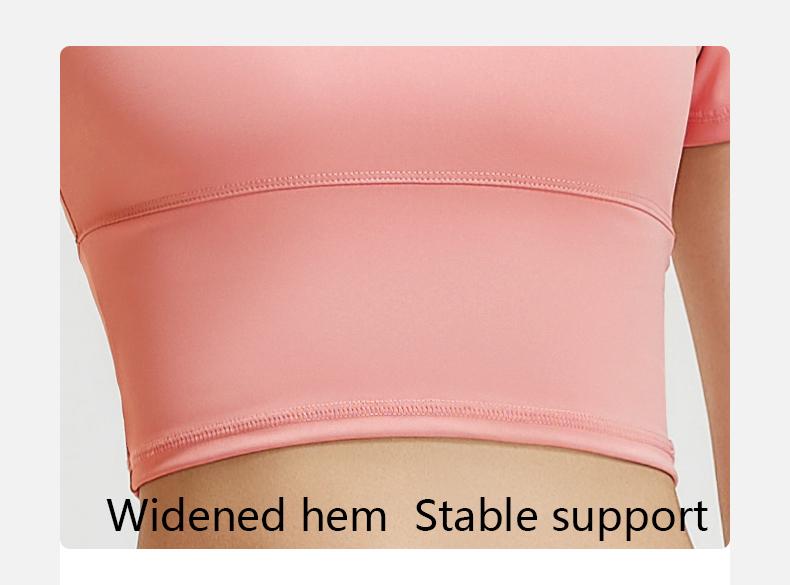 Product Introduction of CHICHI Short-sleeve Slimming Nude Back Yoga Sports Vest High Elasticity Chest Pad Tennis Fitness Women Bra-free Tight Running Cycling Climbing Gym Dance Training 8