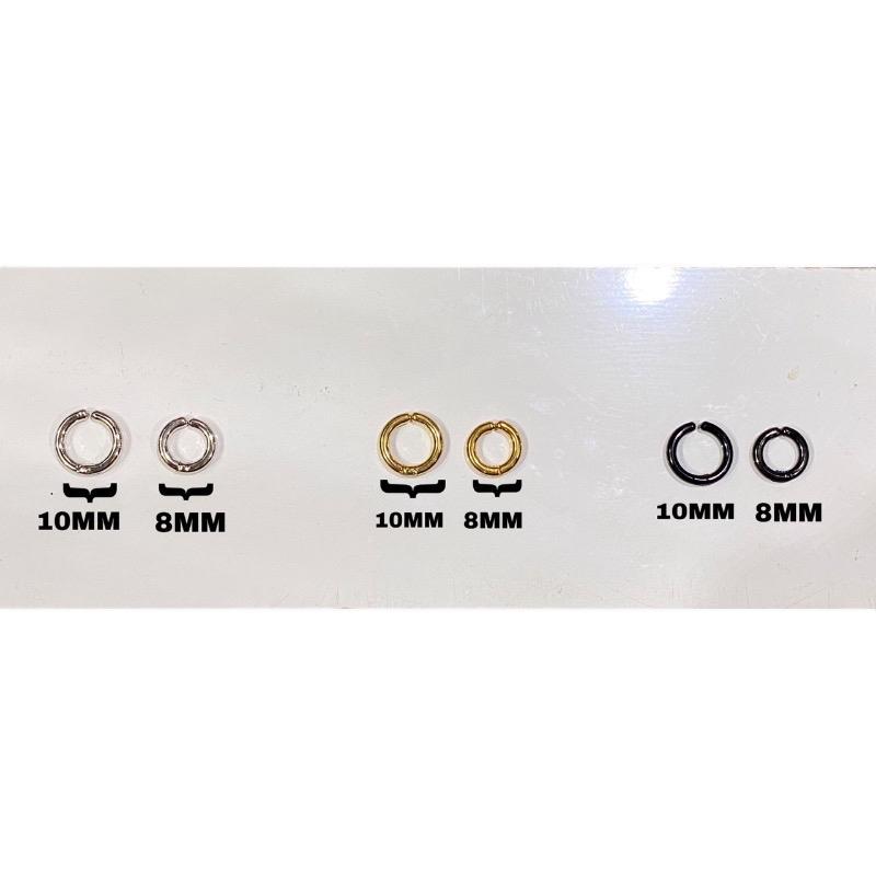Anting jepit tanpa tindik model hoop style k-pop Silver Titanium 0