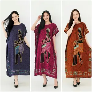 Paket Daster Lowo 3 Pcs Rayon Motif Dress Wanita Cantik Busui
