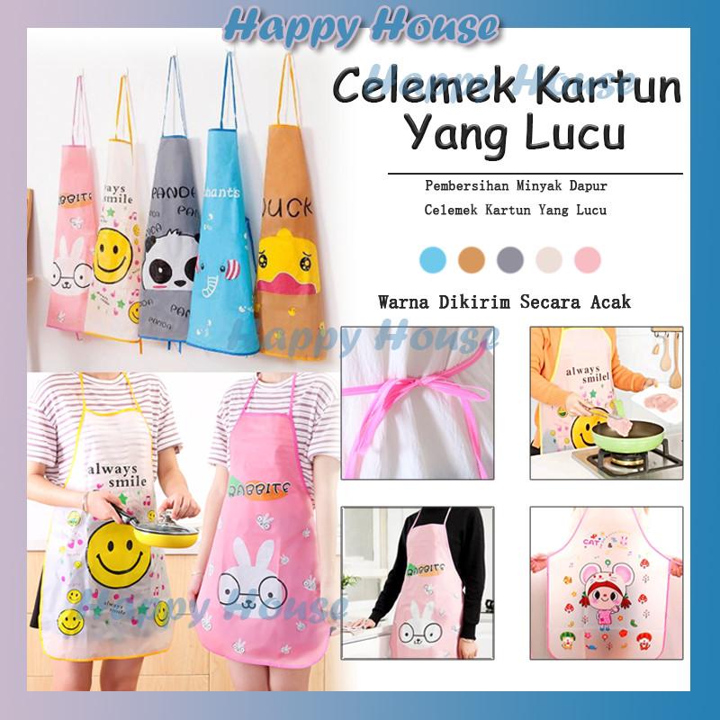 Dapur Celemek Masak Pelindung Pakaian Motif Karakter Lucu Murah Celemek Masak Anti Air 0
