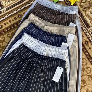 Everyday pants-stripe pants bangkok-celana panjang wanita baggy kantor kuliah motif garis kulot pinstripe-celana formal casual wanita loose basic