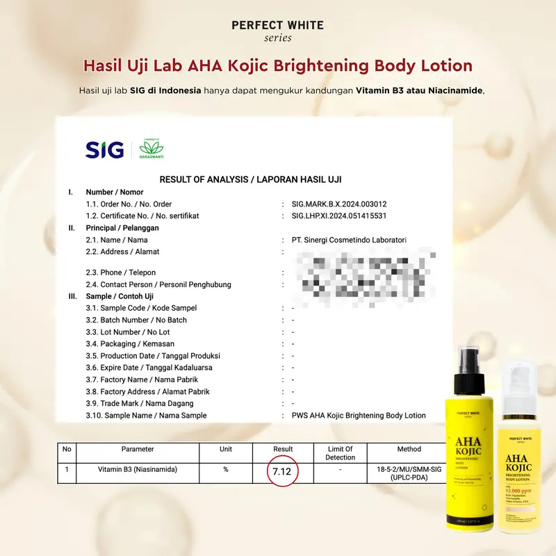 [AFF] [4PCS] PERFECT WHITE AHA Body Serum 50ml + AHA Kojic Brightening Body Lotion 100ml + AHA Kojic Brightening Body Wash + Free 1pcs Sachet Snow White | Paket Perawatan Kulit Mencerahkan Badan Sabun Whitening Pencerah Noda Hitam Tubuh Niacinamide 5