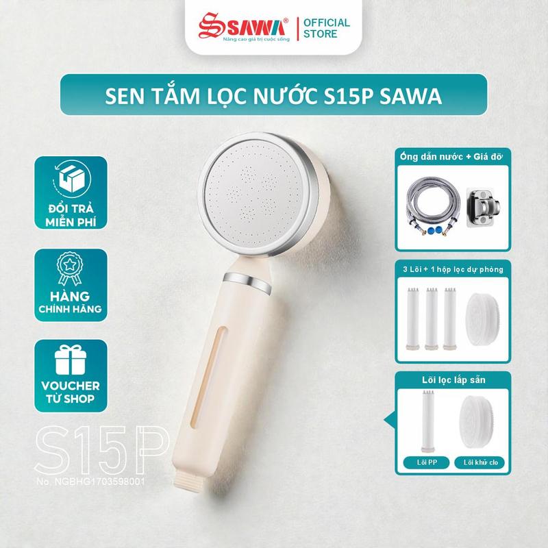   KOREAN STYLE  Sen tắm hỗ trợ lọc nước và khử clo thế hệ mới với thiết kế thời trang cao cấp - Model S15P Sawa | bát sen  | shower filter đầu vòi hoa sen nhà tắm -voisen loc nuoc 