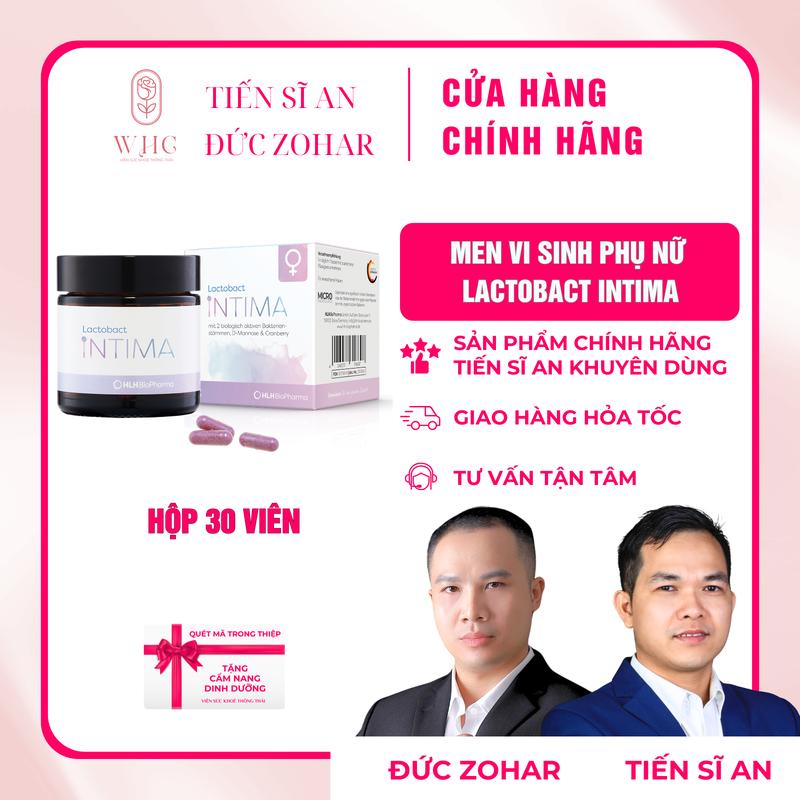 AFF Men vi sinh phụ nữ Lactobact Intima của Đức bổ sung lợi khuẩn hỗ trợ giảm và phòng viêm phụ khoa Hộp 30 viên + Cẩm nang dinh dưỡng