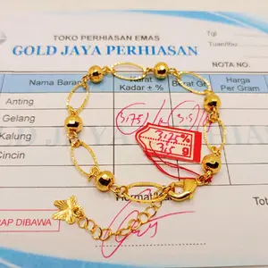 Terlaris Gelang Tangan Emas Wanita Motif Kolong free surat dari Tokoh Bisa COD