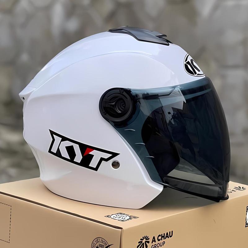 Mũ Bảo Hiểm 3/4 XH01 Trắng Bóng - Bảo Hành 12 Tháng, Kèm Bộ Logo KYT, SALE GIÁ SỐC, Mã Giảm Giá 10% Cho Đơn Sau Helmet