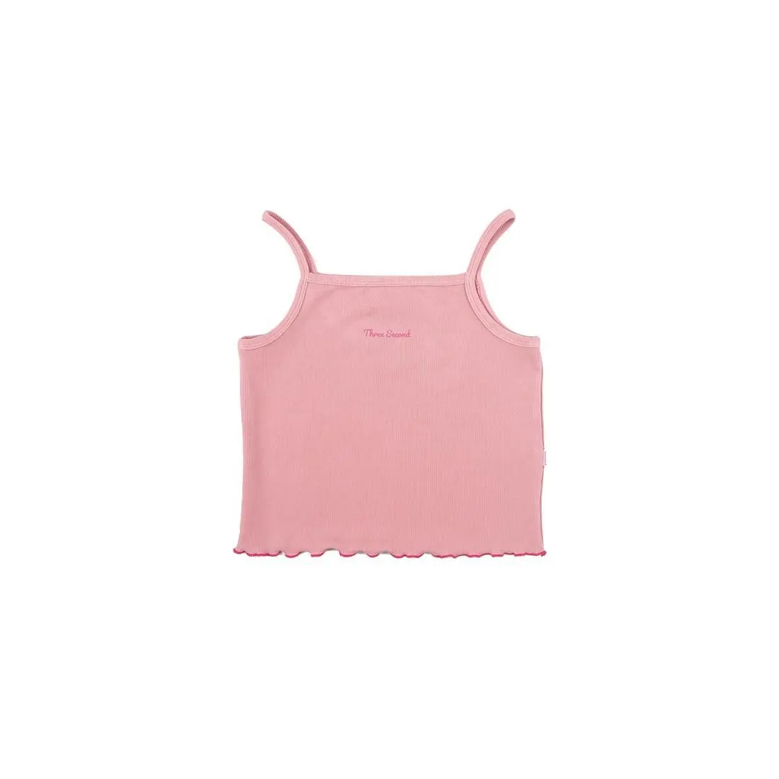 3Second Kids Girl's T-Shirt Sleeveless Mini Rib Lettuce Hem Ciao H010125
