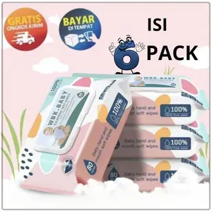 Dr baby & WBK baby Tissue BABY WIPES 6 packs  Basah Bayi New born 80 Series Tisu Basah Bayi untuk Perawatan Wajah & Ganti Popok Perlengkapan Bayi Makitia Mall