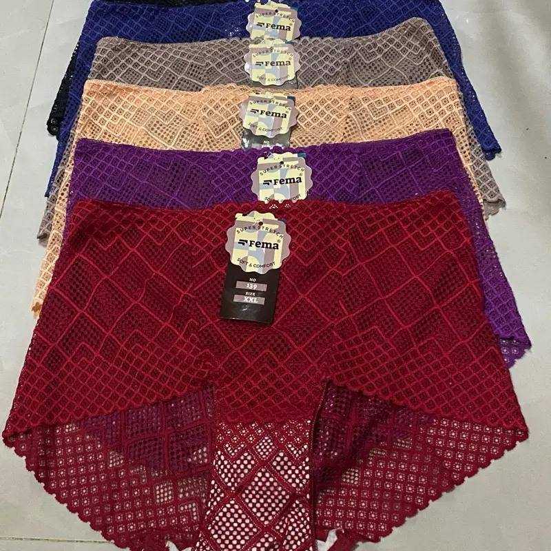 cd renda // celana dalam wanita full brokat  Full Coverage 7