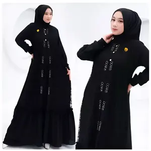 Gamis Wanita Kanza Dress Lebaran Gamis Brokat Kondangan Pesta Terbaru Bahan Crinkle Gamis Jumbo