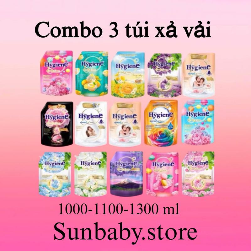 Combo 3 túi Nước xả vải Hygiene Thái Lan đậm đặc siêu thơm tự nhiên Làm Sạch