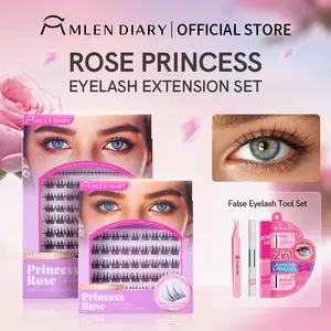 Mlen Diary  Bulu Mata Princess Rose Terlaris-C Curl dengan panjang 12 - 16 mm- dengan bulu mata palsu ayng nyaman