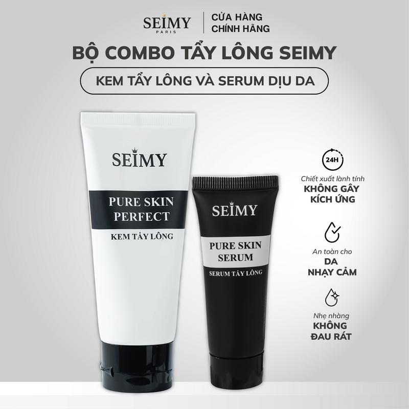 Bộ Kem Tẩy Lông Kèm Serum Tẩy Lông Seimy Pure Skin Perfect - Dịu Da Không Kích Ứng