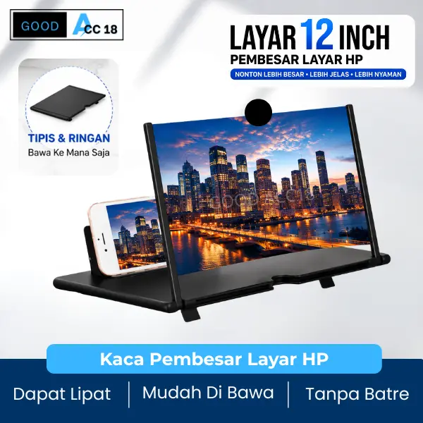 Pembesar Layar HP 12 Inch 3D Screen Amplifier Kaca Untuk Nonton Semua Smartphone
