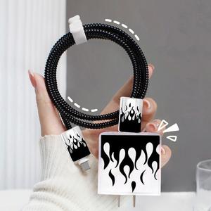 Funda Protectora para Cargador con Correa de Silicona, Organizador de Cable de Carga, Accesorios para iPhone, Protege el Cargador y Cables de Datos