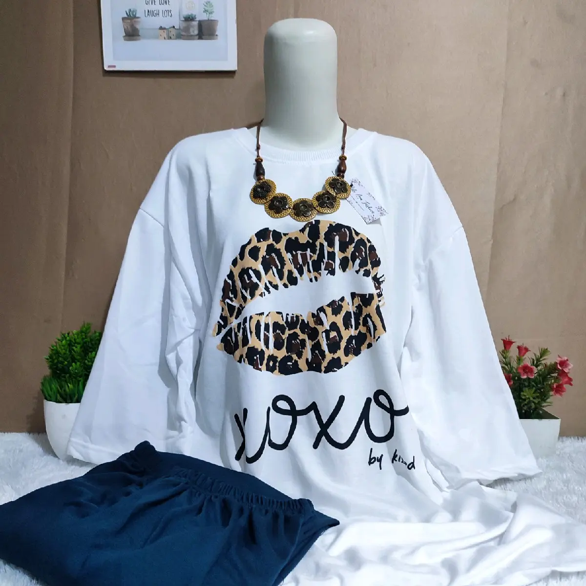 Setelan Xoxo . Super Jumbo Ld 135an . Bahan Kaos Premium Adem
