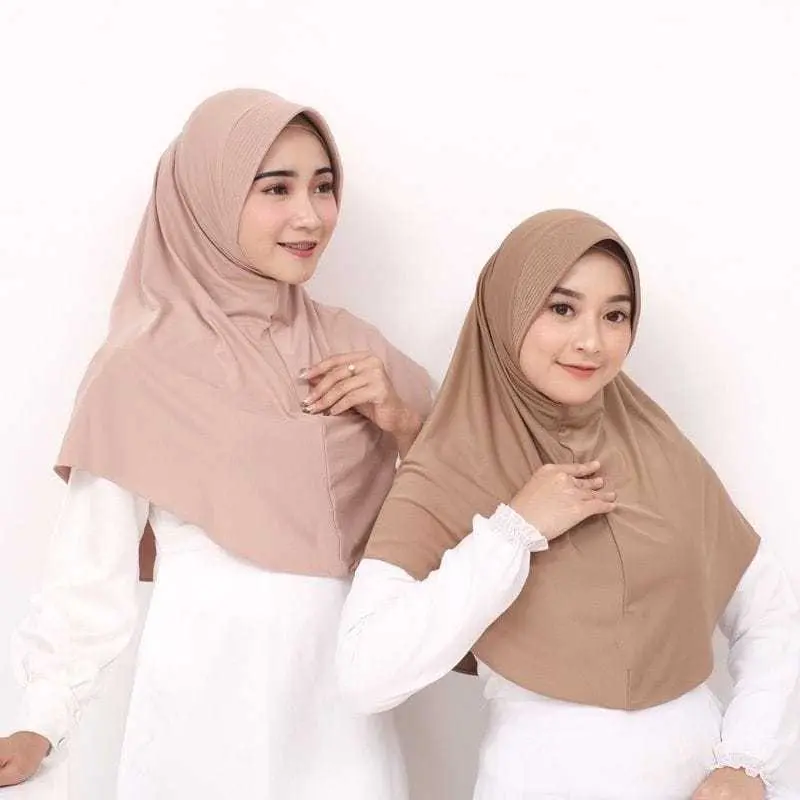 HIJAB BERGO HAMIDAH SIZE L | KERUDUNG INSTAN JERSEY | KERUDUNG MENUTUP DADA | WARNA LENGKAP
