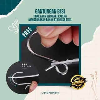 ASIAN PERABOT ORIGINAL Cantolan Besi Pengait Bentuk S Serbaguna / Gantungan S Hook Stainless Steel / Kait Hook Multifungsi Barang Baju Stainless Bentuk S Hanger GANTUNGAN S Serbaguna Stainless Steel - Hook Letter S Bahan stainless steel 8