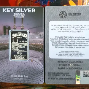 PERAK BATANGAN 10 GRAM KS PRESS MEKKAH DIPRODUKSI OLEH PT KEY SILVER INDONESIA