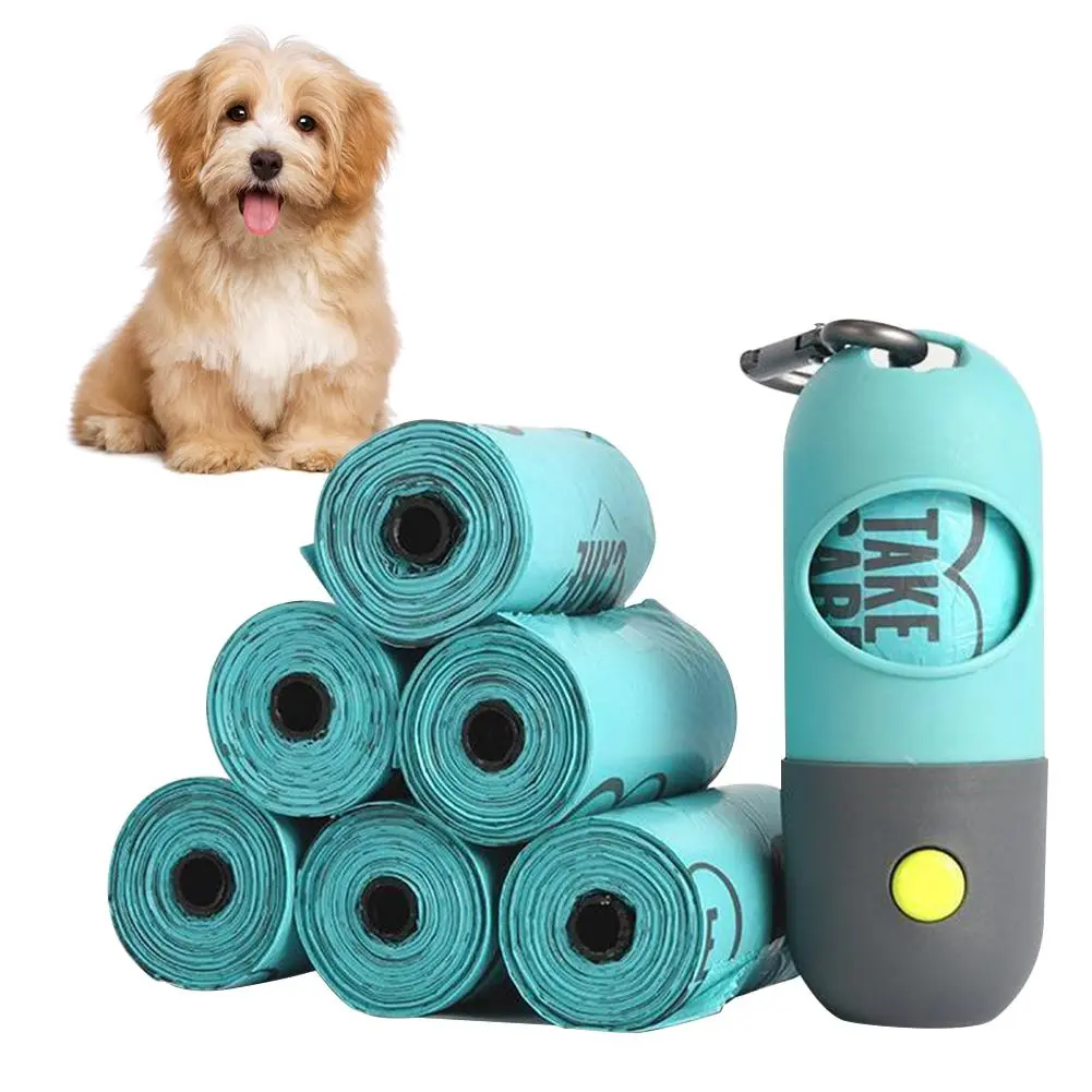 Pet Waste Bag Dispenser With LED Light Cats Dogs Portable Garbage Holder Pet Poop Bag Storage Box Carrier Dog Poop Bags Dog Supplies