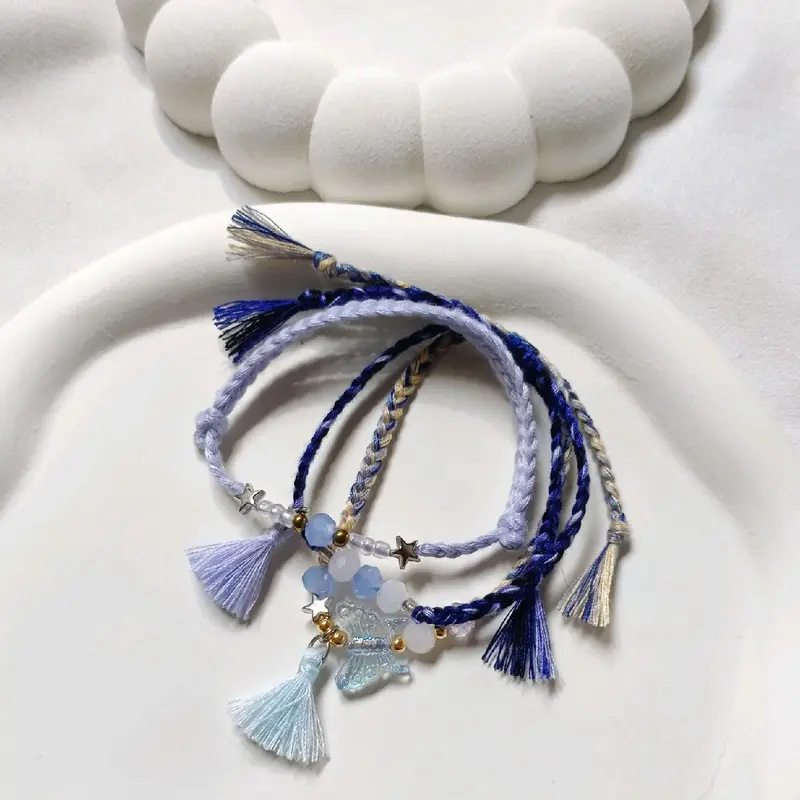 ELMAO #A135 Hibo Bracelets | Set Gelang Tali Biru Campur 0