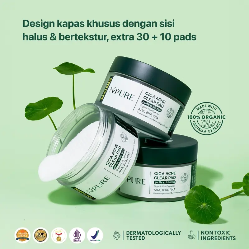 【Kapas Eksfoliasi】NPURE Bundle Exfo CICA Clear Pad + Licorice Brightening Pad /kapas eksfoliasi/skincare bundling set/kapas angkat sel kulit mati/kapas sel kulit mati/skincare/kapas komedo/kapas muka kering/muka jerawat/skincare rutin/paket skincare 2