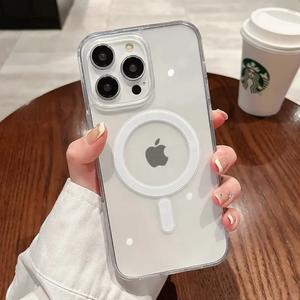 透明 磁気スマホケース 耐衝撃 カメラ保護 iPhone 15/14/13/12/11/8/7/XS/XR/Pro Max対応