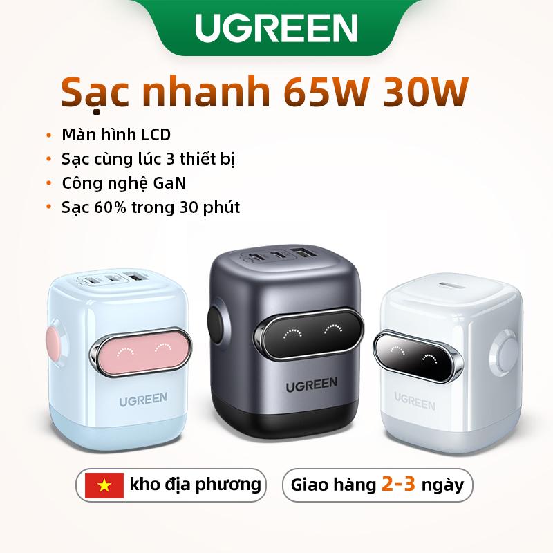 UGREEN Uno 65W và 30W, Bộ Chuyển Đổi nguồn USB C, Sạc nhanh RobotGaN, Sạc nhanh GaN2, Sạc nhanh RG, Tương thích với iPhone 16, 15, 14, 13, Pro Max, 35189