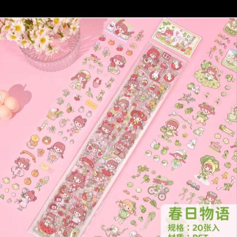 ￼sticker panjang motif karakter cantik / stiker momo dekor dairy jurnal sticker anak 2