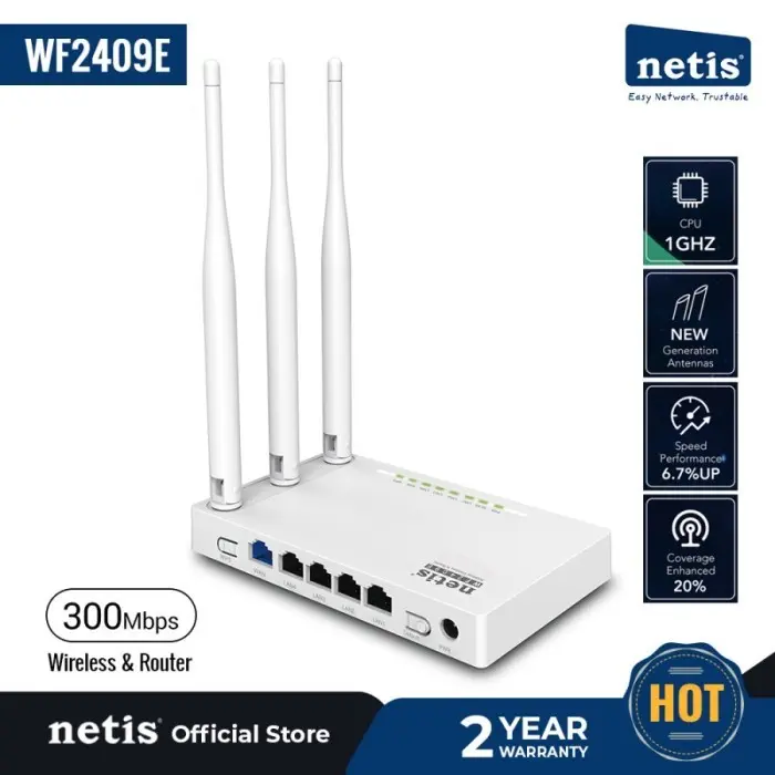NETIS 300mbps Wi-Fi & Router - WF2409E w/ 3 Antennas Antena 2